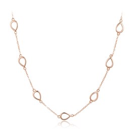MINET Pozlacený rosegold stříbrný náhrdelník s kapkou