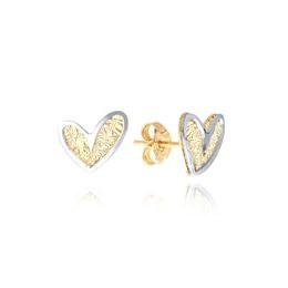 MOISS náušnice ze žlutého zlata SRDCE BICOLOR