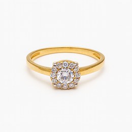 Zlatý prsten se zirkony