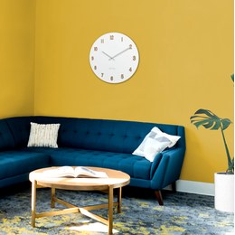 Tmavé dřevěné bílé hodiny LAVVU FADE LCT4061