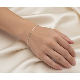 Zlatý 585/1000 náramek z bílého zlata panzer 1964