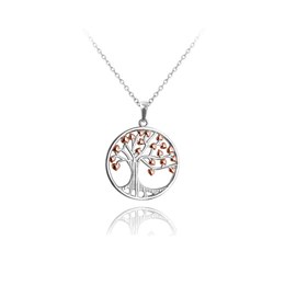 MINET Rose gold stříbrné náušnice kytičky s modrými zirkony