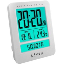 Bílé digitální hodiny s češtinou LAVVU MODIG řízené rádiovým signálem LCX0010