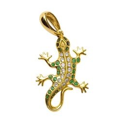 Zlatý 585/1000 přívěsek s kameny ještěrka 30206