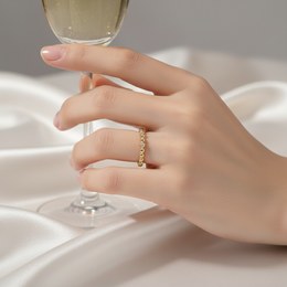 MINET Luxusní zlatý prsten s bílými zirkony Au 585/1000 vel. 59 - 1,40g