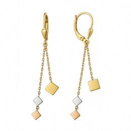 Zlaté visací náušnice klapkové