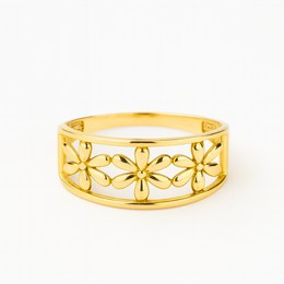 Zlatý prsten s kytičkami