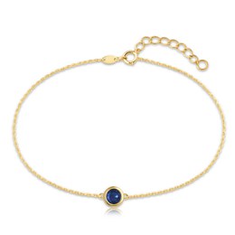 MINET Decentní zlatý náramek s modrým zirkonem Au 585/1000 0,95g