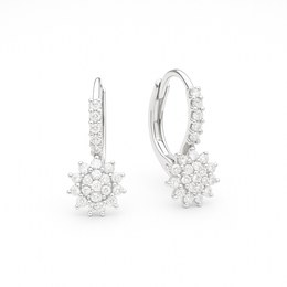 Zlaté náušnice z bílého zlata se zirkony klapkové