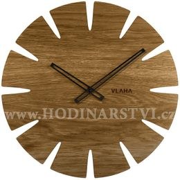 Dubové hodiny VLAHA VCT1032 vyrobené v Čechách s černými ručičkami