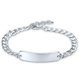 MINET Stříbrný pánsky náramek s destičkou pro gravírování Ag 925/1000 10,95g