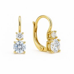 Zlaté náušnice se zirkony klapkové
