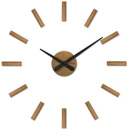 VLAHA Dubové nalepovací hodiny MINIMAL vyrobené v Čechách s černými ručkami ⌀59cm