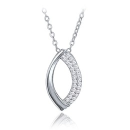 MINET Elegantní stříbrný náhrdelník s bílými zirkony