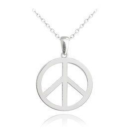 MINET Stříbrný 925/1000 náhrdelník PEACE JMAN0396SN50