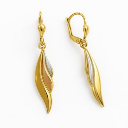 Zlaté visací náušnice klapkové