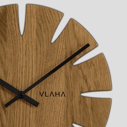 KUBRi 0175 - 44 cm hodiny z dubového masívu včetně dřevěných ručiček