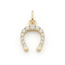 Zlatý 585/1000 přívěsek podkova s kameny