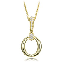 MINET Elegantní pozlacený stříbrný náhrdelník se zirkonem