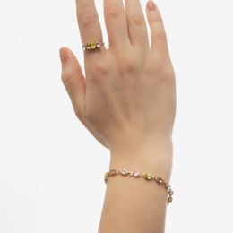 Stříbrný zlacený náramek Victoria Cruz A3069-MDP