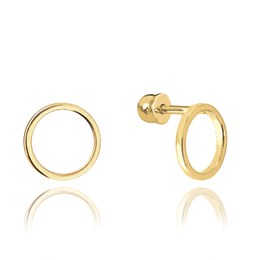 MINET Zlaté náušnice kroužky na šroubek Au 585/1000 1,70g