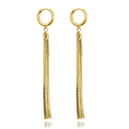 MINET Pozlacené řetízkové stříbrné visací náušnice