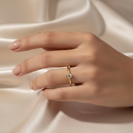 Zlatý 585/1000 prsten z bílého zlata se zirkonem 5013B