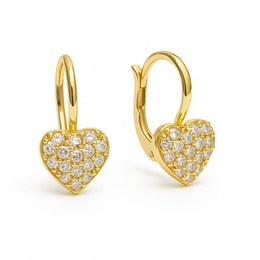 Zlaté náušnice se zirkony klapkové
