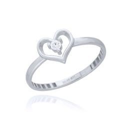 MOISS prsten z bílého zlata SRDCE