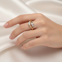 Zlatý prsten se zirkony