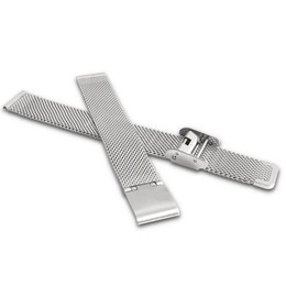 MINET Stříbrný ocelový řemínek MESH Band Silver - 18