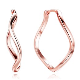 MINET Rose gold stříbrné kroucené náušnice kroužky