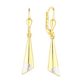 Zlaté 585/1000 visací náušnice klapkové TU-3003