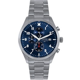 LAVVU Pánské titanové hodinky PILOT Chronograph Deep Blue 100M Sapphire