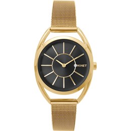 MINET Černo-zlaté dámské hodinky ICON BLACK MWL5239