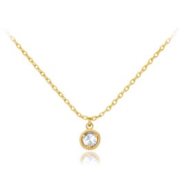 MINET Decentní zlatý náhrdelník s bílým zirkonem Au 585/1000 1,60g