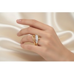 Zlatý 585/1000 prsten se zirkonem 5045