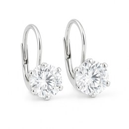 Zlaté 585/1000 náušnice z bílého zlata se zirkonem klapkové 6008Bn