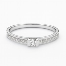 Zlatý 585/1000 prsten z bílého zlata s brilianty 386.0830 0,13ct