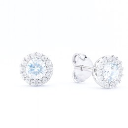 Zlaté 585/1000 náušnice z bílého zlata se zirkony - puzeta TU-3068