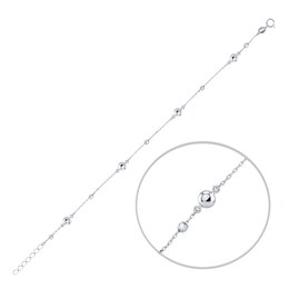 MINET Zlatý náramek z bílého zlata s kuličkami Au 585/1000 1,30g