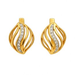 Zlaté náušnice se zirkony francouzské zavírání