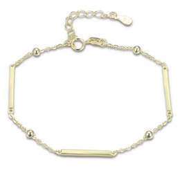 MINET Pozlacený stříbrný náramek s tyčkami, kuličkami