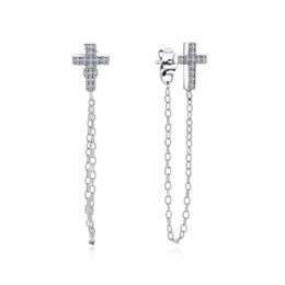 MOISS stříbrná náušnice KŘÍŽEK