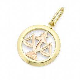 Zlatý přívěsek ze žlutého a červeného zlata zvěrokruh Váhy