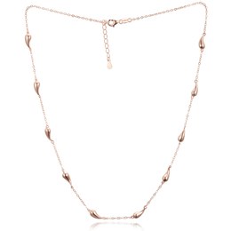 MINET Dvojitý stříbrný náhrdelník KROUŽEK s bílými zirkony