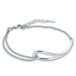 MINET Elegantní zvlněný stříbrný 925/1000 náramek JMAS0359SB17