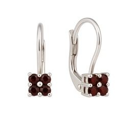 Stříbrné náušnice Kytičky s Granáty