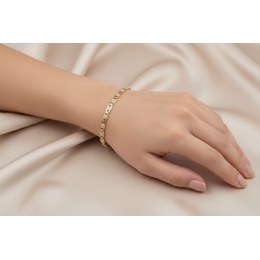 Zlatý 585/1000 náramek vícebarevný žiletkový 1096