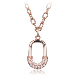 MINET Luxusní rosegold stříbrný 925/1000 náhrdelník se zirkonem JMAS0330RN45